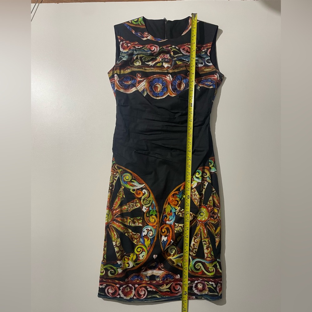 Dolce & Gabbana Black Multicolor Midi Dress printed - Picture 7 of 10